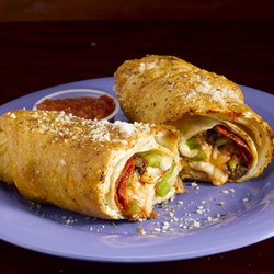 Mac's Pizza Pub - The Macover Its like a rolled up calzone, but fried.....yummy