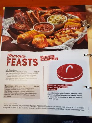 Menu photo 2 Famous Dave's Bar-B-Que West Jordan, UT Menu photo 2 Famous Dave's Bar-B-Que West Jordan, UT