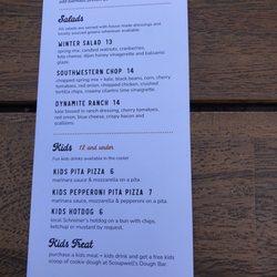 Food menu backside
