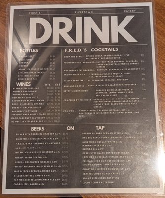 Menu photo 1 Fred's Rivertown Ale House Snohomish, WA Menu photo 1 Fred's Rivertown Ale House Snohomish, WA