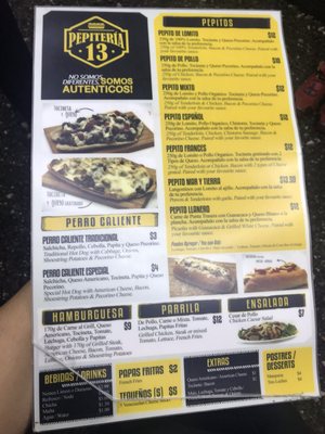 Menu photo 1 Pepiteria 13 Miami, FL