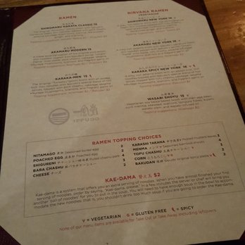 IPPUDO NY - Ramen Menu - Ramen Near Me - New York, New York
