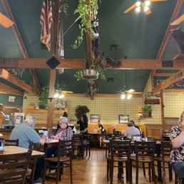 People enjoying the food, very well decor. People enjoying the food, very well decor.
