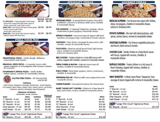 Menu photo 1 Pizza Joe's Warren, OH Menu photo 1 Pizza Joe's Warren, OH
