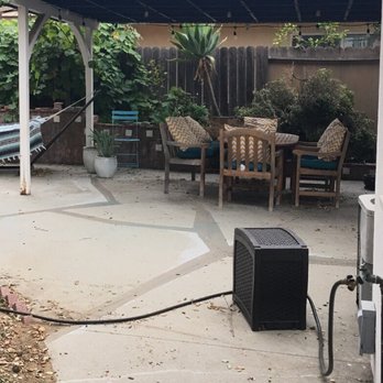 Pacific Pavingstone - Back patio before. The concrete was cracked with about 3 inch differential shift in spots. It was ground down and patched. - Masonry/Concrete Near Me - Sun Valley, California Pacific Pavingstone - Back patio before. The concrete was cracked with about 3 inch differential shift in spots. It was ground down and patched. - Masonry/Concrete Near Me - Sun Valley, California