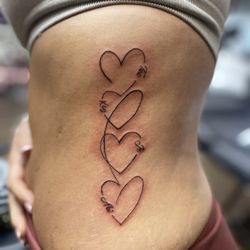 ARTillery Ink Temecula - Hearts with all my kiddos nicknames