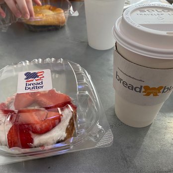 Bread and Butter Bakery - Strawberry Cinnamon Roll and vanilla latte - Bakeries Near Me - Covington, Georgia Bread and Butter Bakery - Strawberry Cinnamon Roll and vanilla latte - Bakeries Near Me - Covington, Georgia
