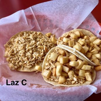 Kiss Pollos Estilo Sinaloa - 2 Papa Tocos & 1 Pollo Taco with no cheese - Mexican Near Me - Phoenix, Arizona Kiss Pollos Estilo Sinaloa - 2 Papa Tocos & 1 Pollo Taco with no cheese - Mexican Near Me - Phoenix, Arizona