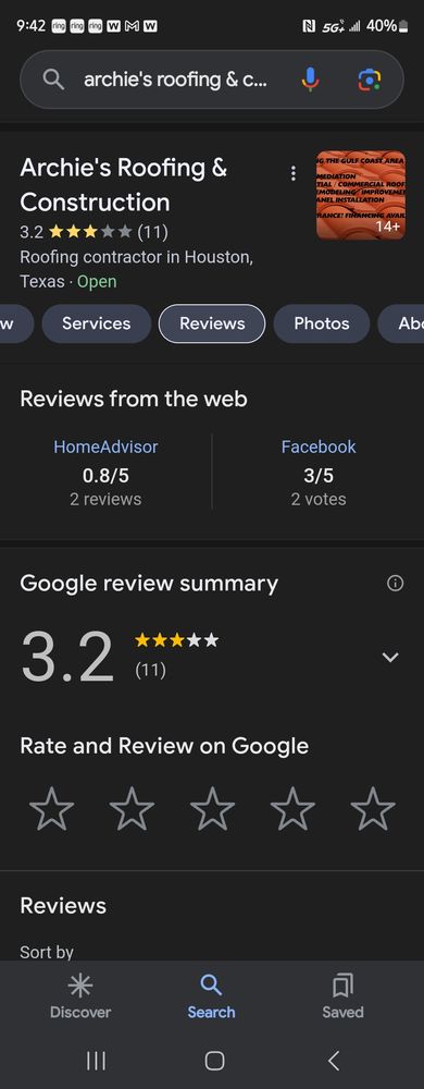 Slide of Archie's Roofing & Construction