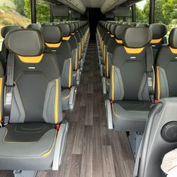 Prime Charter Bus - 56 passenger charter bus interior