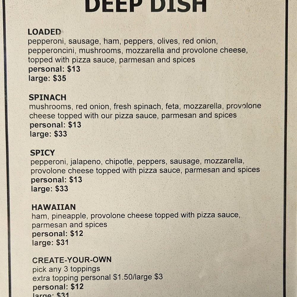 5000 Pies - Menu - Chicago style deep dish pizza - Pizza Near Me - Long Beach, California