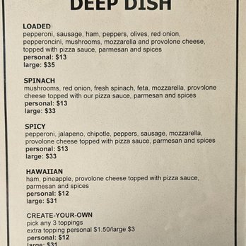 5000 Pies - Menu - Chicago style deep dish pizza - Pizza Near Me - Long Beach, California