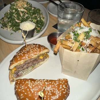 Tower 12 - Burger & Truffle Fries & Chicken Kale Salad - Bars Near Me - Hermosa Beach, California