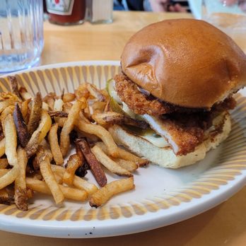 The Cormorant - Schnitzel sandwich with fries - Burgers Near Me - Newburyport, Massachusetts The Cormorant - Schnitzel sandwich with fries - Burgers Near Me - Newburyport, Massachusetts