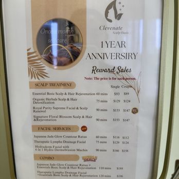 Clevenate Scalp Oasis - Current Pricing List - 07/19/25 - Hair Salons Near Me - Fremont, California Clevenate Scalp Oasis - Current Pricing List - 07/19/25 - Hair Salons Near Me - Fremont, California