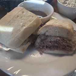 Irish Democrat - French dip with SALTY jus and creamy coleslaw