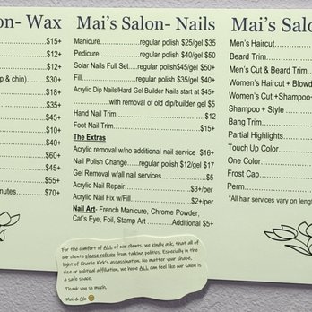 Mai's Salon - Services menu - Hair Salons Near Me - Newport, Oregon Mai's Salon - Services menu - Hair Salons Near Me - Newport, Oregon