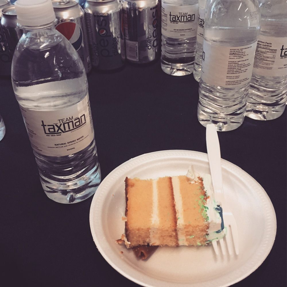 York Recreation Centre - York Regional Centre cake slice and local business donated Team Taxman bottled water. - Recreation Centers Near Me - Toronto, Ontario York Recreation Centre - York Regional Centre cake slice and local business donated Team Taxman bottled water. - Recreation Centers Near Me - Toronto, Ontario