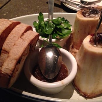 Green Pig Bistro - Bone marrow toast with caramelized onions and cilantro - New American Near Me - Arlington, Virginia Green Pig Bistro - Bone marrow toast with caramelized onions and cilantro - New American Near Me - Arlington, Virginia