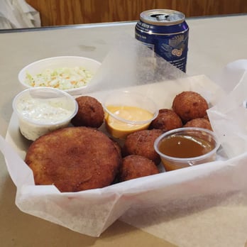 I Got Your Crabs - The crab cakes and hush puppies are fantastic! Their honey sauce for the hush puppies is terrific, better than traditional butter. - Seafood Near Me - Kitty Hawk, North Carolina I Got Your Crabs - The crab cakes and hush puppies are fantastic! Their honey sauce for the hush puppies is terrific, better than traditional butter. - Seafood Near Me - Kitty Hawk, North Carolina