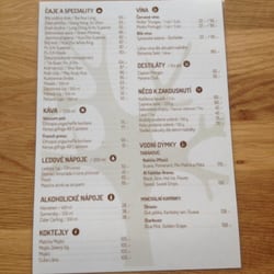 Děravý Kotlík - Menu