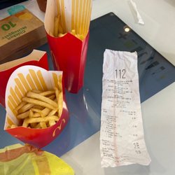 McDonald's - We were supposed to have three large fry's and they gave us one and they messed up the burgers too