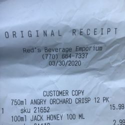 Red's Package Store - Date and time.