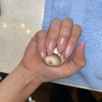 Happiness Nails - Almond shape sheer pink - Nail Salons Near Me - Elk Grove, California Happiness Nails - Almond shape sheer pink - Nail Salons Near Me - Elk Grove, California