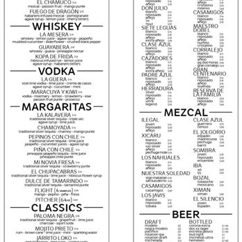 Kalaveras - Drink Menu - Latin American Near Me - San Pedro, California