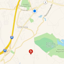 Gunston Barber Shop - Where yelp said this barber is located and the blue dot is where it is actually located.