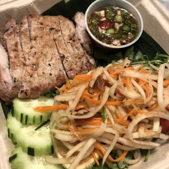 Big Blue Thai BBQ - Combo with pork and papaya salad. - Thai Near Me - Salem, Oregon Big Blue Thai BBQ - Combo with pork and papaya salad. - Thai Near Me - Salem, Oregon