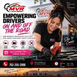 MVR Auto Repair - Empowering drivers on and off the road. 
At MVR Auto Repair, our Women's Car-Care Workshops are designed to benefit you.