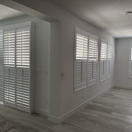 Shutters for our all of our windows and also the sliding porch doors. Jose and Michael installed them! Shutters for our all of our windows and also the sliding porch doors. Jose and Michael installed them!