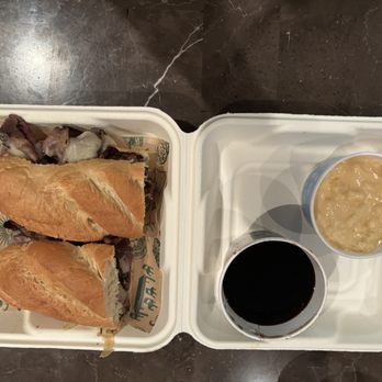 McAlister's Deli - French Dip with au jus - full size with macaroni and cheese side - Delis Near Me - Quincy, Illinois McAlister's Deli - French Dip with au jus - full size with macaroni and cheese side - Delis Near Me - Quincy, Illinois