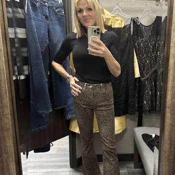 Twice The Style - The dressing room trying on those pants - Women's Clothing Near Me - Costa Mesa, California