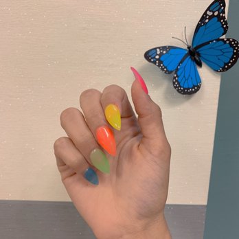 Millennium Nails & Spa - Glow in the dark gel on acrylics - Nail Salons Near Me - Riverside, California
