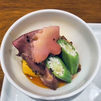 Secchu Yokota - Duck breast, okra, zucchini - Japanese Near Me - New York, New York Secchu Yokota - Duck breast, okra, zucchini - Japanese Near Me - New York, New York