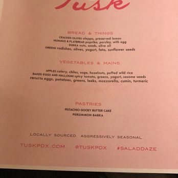 Tusk - The brunch menu for our large party - Middle Eastern Near Me - Portland, Oregon Tusk - The brunch menu for our large party - Middle Eastern Near Me - Portland, Oregon