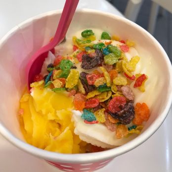 SweetFrog - Mango and original tart with fruity pebbles - Ice Cream & Frozen Yogurt Near Me - Falls Church, Virginia