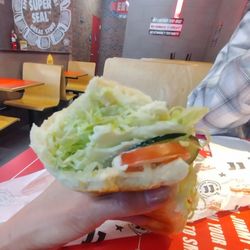 Jimmy John's - Everything fresh and crisp, which counts when there's no meat.