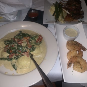 Chops Seafood & Steak - Spinach Ravioli, (3) Jumbo Fried Shrimp - Seafood Near Me - Virginia Beach, Virginia
