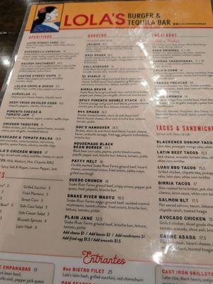 Menu photo 3 Lola's Burger & Tequila Bar Roswell, GA
