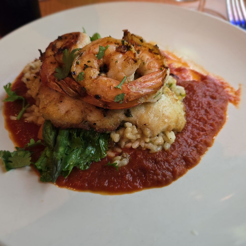 Milagro Restaurant and Bar - Pan Seared Hogfish & Pink Shrimp - American Near Me - Key West, Florida Milagro Restaurant and Bar - Pan Seared Hogfish & Pink Shrimp - American Near Me - Key West, Florida
