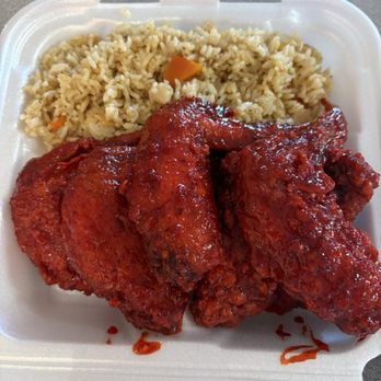 Sesame Hut - Spicy Chicken Wing combo with fried rice - Chinese Near Me - Houston, Texas