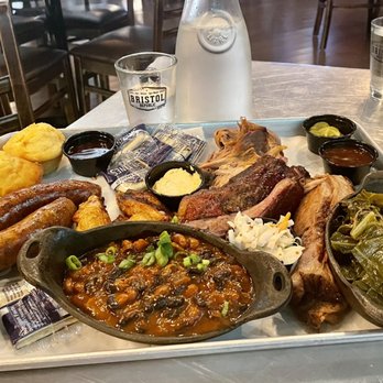 Bristol Republic - The "Try it all y'all" combo with baked beans and collard greens - Bars Near Me - Columbus, Ohio Bristol Republic - The "Try it all y'all" combo with baked beans and collard greens - Bars Near Me - Columbus, Ohio
