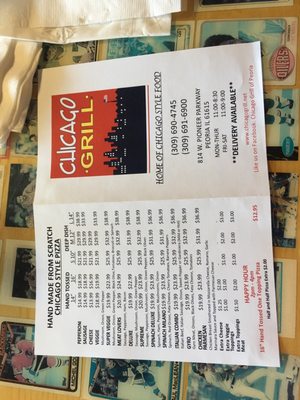 Menu photo 1 Chicago Pizza & Grill Peoria, IL Menu photo 1 Chicago Pizza & Grill Peoria, IL