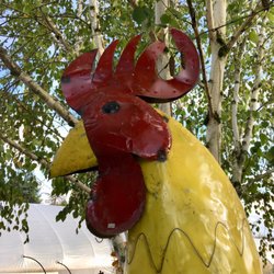 Godfrey Nursery - Godfrey Nursery, Aumsville. I do not know where Jennifer & Darren find these things ... a six-foot Rooster!