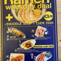 Takumi - Don't let the 3.5 euros fool you, that is only for the appetizer, ramen is still full price.