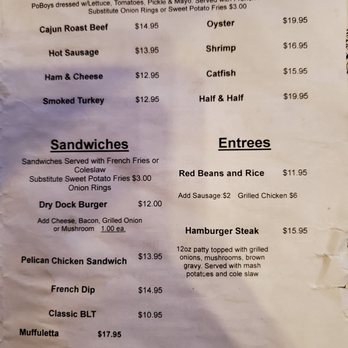 Dry Dock Cafe - Menu, pg3 - Bars Near Me - New Orleans, Louisiana Dry Dock Cafe - Menu, pg3 - Bars Near Me - New Orleans, Louisiana