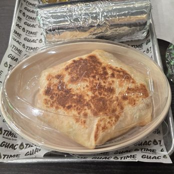 Guac Time Mexican Grill - Guacamole Time shrimp Crunchwrap and burrito - Mexican Near Me - Queens, New York